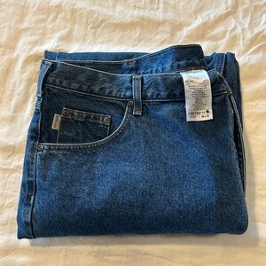 48 x 32 Carhartt Traditional Blue Jeans B17 DST RN#14806 Men Work Wear Dark Wash